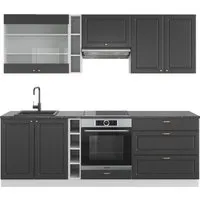 Vicco Küchenzeile Fame-Line Landhaus 235 cm - Küchenzeilen im klassischen Landhausstil, hochwertige Fronten in edlem Design und optimaler Komfort für Ihre Traumküche.