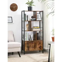Vasagle Bücherregal LBC022B01, Vintage-Design mit Schrank von VASAGLE