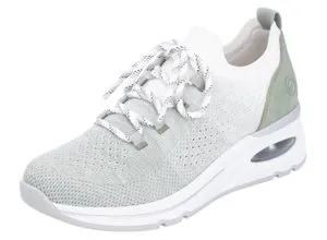 Slip-On Sneaker REMONTE, Damen, Gr. 39, grün (mint, weiß) - Sportliche Halbschuhe mit modischem Keilabsatz und herausnehmbarem Softfußbett für optimalen Komfort. Ideal für Freizeitaktivitäten und lässige Outfits.