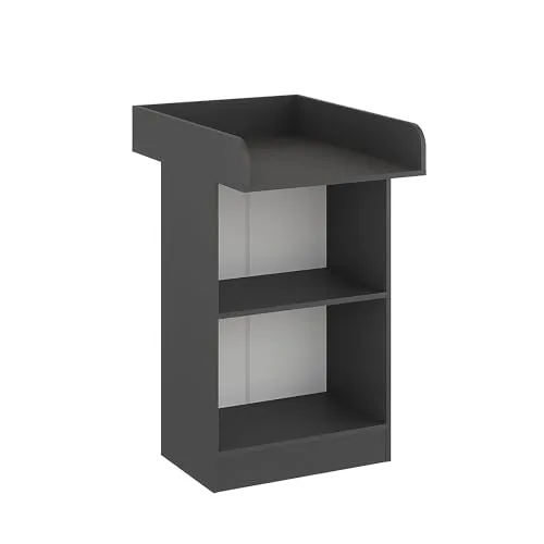 KOMTO Wickelkommode Anthrazit - Wickeltisch Schmal, Baby Kommode mit Wickelaufsatz abnehmbar, Baby Changing Table | Lulliblox M1