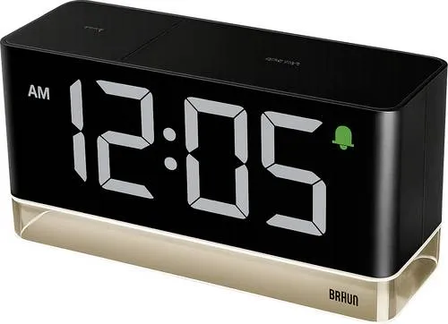 Braun 67128 Wecker Schwarz mit Großem Display in braun von Braun