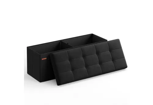 Sitzbank mit Stauraum 76 cm klappbar FSL047B01 in schwarz von SONGMICS