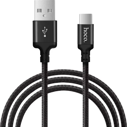 Hoco High Speed X14 - 1m USB-C Ladekabel Nylon USB Kabel Datenkabel Handykabel - Schwarz