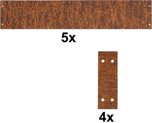 ESTEXO 5X Rasenkante aus Cortenstahl 100 cm für Beeteinfassungen - Hochwertige Rasenkante aus Cortenstahl für eine elegante Beeteinfassung. Stabil und erweiterbar mit Verbindern, ideal für ansprechende Gartenlayouts. Materialstärke: ca. 1,5 mm, Höhe: ca. 19 cm.