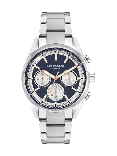Lee Cooper Herren-Armbanduhr, analog, blaues Zifferblatt, LC07986.390, Blau