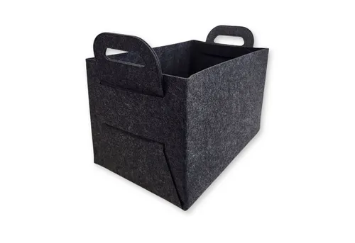 ToCi Kaminholzkorb XL Filzkorb 20L Kamin-Holzkorb mit Tragegriffen faltbar 44x31x29cm