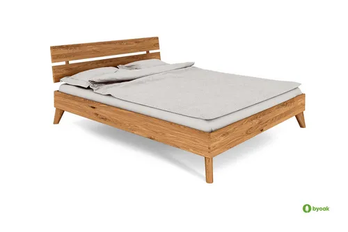 byoak Bett GREG 2 aus Massivholz mit Holzkopfteil, Naturgeölt