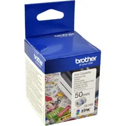 brother Endlospapierrolle CZ-1005 - 50 mm x 5 m, selbstklebend in Weiß für klare Etiketten, ideal für Büro und Haushalt