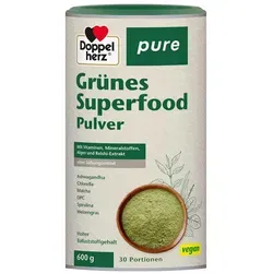 DOPPELHERZ Grünes Superfood pure Pulver 600 g - Nährstoffreiches Pulver für 30 Portionen, ideal zur Unterstützung der Gesundheit und Vitalität