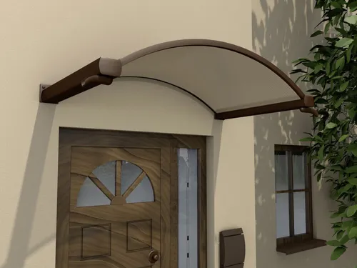 Gutta Rundbogenvordach NO aus Aluminium in Braun - Vordächer mit robustem Polycarbonat in Bronce, idealer Schutz vor Wettereinflüssen und stilvolle Gestaltung für Eingänge.