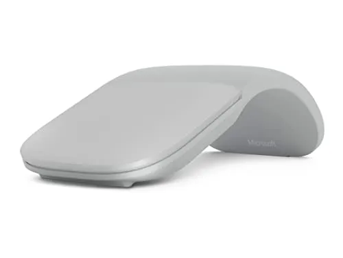 Microsoft Bluetooth Surface Arc Mouse - Ultraleichte klappbare Maus in Platin Grau, perfekt für unterwegs und komfortables Arbeiten