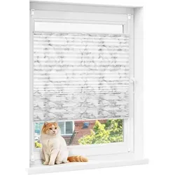 Woltu Plissee, halbtransparent, Klemmfix, Plisseerollo ohne Bohren lichtdurchlässig Sichtschutz und Sonnenschutz weiß 80 cm x 120 cm