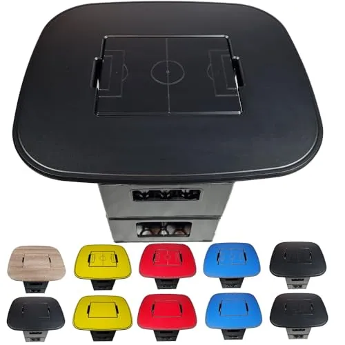 Premium Bierkastenaufsatz Bierkisten Tisch Bierkasten Stehtisch Bierkisten Aufsatz Bistrotisch Partytisch Fanartikel Fussball (Schwarz-Spielfeld)