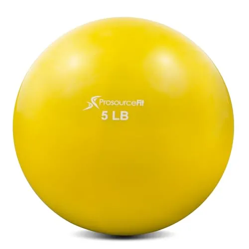 ProsourceFit Weighted Toning Exercise Balls for Pilates, Yoga, Strength Training and Physical Therapy, 2 lb to 8 lb, Color Coded, Gelb