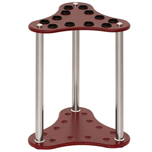 Nexos Trading Queueständer für 12 Cues Billard Zubehör Snooker 60x35 cm Holz braun Billardqueue Halterung