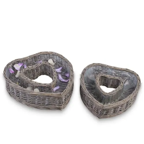 Weide Pflanzherzen in grau als wetterfeste Pflanzschalen von matches21 HOME & HOBBY