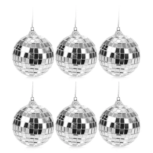 com-four® 6X Discokugel - Spiegelkugel zum Aufhängen - Disco Ball für Party - Partykugel für Silvester, Geburtstag, Mottoparty, Weihnachten oder Halloween - Ø 6 cm (Ø 6cm)