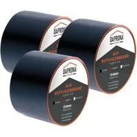 DAPRONA Butylband 10m x 100mm - 3 Stück Schwarz - Butyl-Klebebänder für dauerhafte Abdichtung, hitzebeständig und wasserfest, ideal für innen & außen bei undichten Stellen.