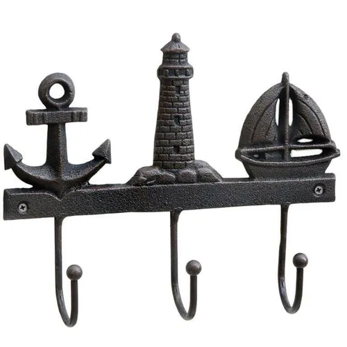 Hakenleiste Maritim aus Gußeisen L 20,5cm Garderobenhaken Kleiderhaken Wandhaken