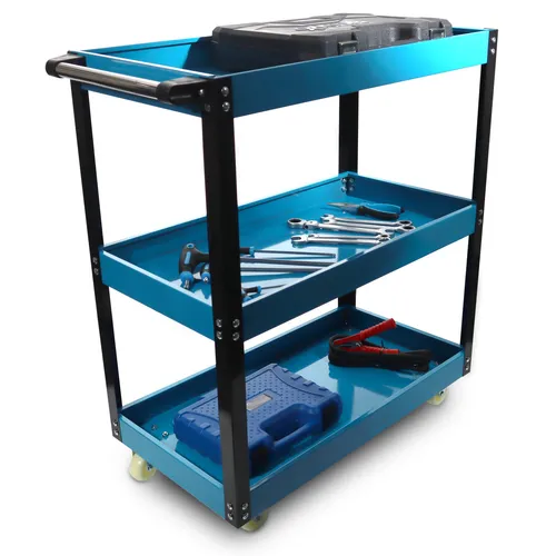 Bituxx Werkstattwagen 3 Ebenen Blau MS-19431 - Werkstattwagen mit 3 Ablagen, ideal für die Organisation von Werkzeugen. Leicht mit nur 7,2 kg und mobil dank 4 Rädern – der perfekte Helfer für Garage und Werkstatt!
