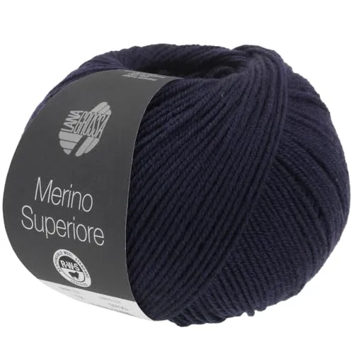 LANA GROSSA Merino Superiore | Pure, extrafeine Merinowolle waschmaschinenfest und filzfrei | Handstrickgarn aus 100% Schurwolle (Merino extrafein) | 50g Wolle zum Stricken & Häkeln | 180m Garn FB21