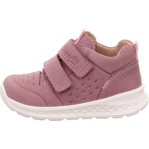 Superfit Breeze - Lila/Rosa Veloursleder Größe 21 - Babysneakers für Mädchen mit flexiblem Wechselfußbett und 2 praktischen Klettverschlüssen für optimalen Halt. Ideal für die ersten Schritte und aus robustem Nubukleder.