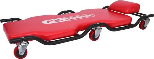 KS Tools Werkstattliege 500.8003, 1160 x 540 mm - Abzieher - gepolsterte Werkstattliege für ermüdungsfreies Arbeiten, ideal für unter Fahrzeugen, mit geräuscharmen, öl- und säurefesten Vollgummi-Lenkrollen.