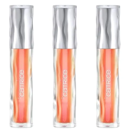 Catrice UNDERWATER SECRETS Hydra Sheen Lipgloss, Nr. C01, Orange, feuchtigkeitsspendend, mit Ölen, natürlich, vegan, ohne Parabene, ohne Mikroplastikpartikel, Nanopartikel frei, 3er Pack (3x2.7ml)