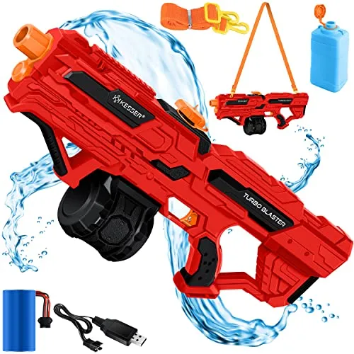 KESSER® Elektrische Wasserpistole 1000 ml – Spritzpistole mit Akku für Kinder und Erwachsene, 8m Reichweite