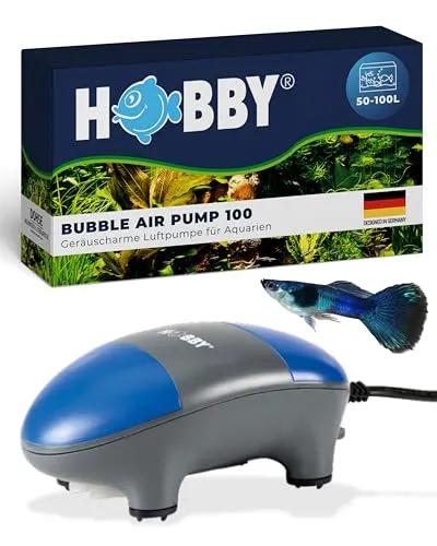 HOBBY Aquaristik Bubble Air Pump 100 I Luftpumpe für Aquarien bis 100 l I 2,8 W & 1,8 l/min Förderleistung I Sauerstoffpumpe für Süß- & Meerwasseraquarien