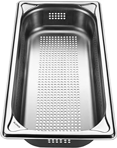 BLANCO Garbehälter GN-P 1/3-65 aus Edelstahl - Lebensmittelschalen aus hochwertigem Edelstahl, gelocht für optimale Luftzirkulation und ideal für die professionelle Gastronomie.