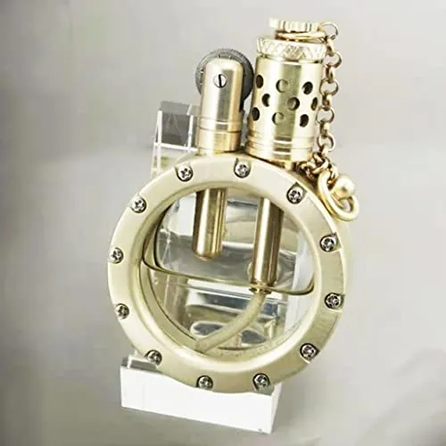 Handgemachtes Kupfer-Benzin-Feuerzeug mit Sichtbarem Öltank - Retro Feuerzeug aus reinem Kupfer, winddicht und ideal für Sammler oder als Geschenk für Männer. Hochwertige Verarbeitung und einzigartiges Design machen es zum perfekten Begleiter.
