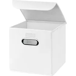 StickandShine Faltbox 4 Stück – Praktische Stoffboxen für Ordnung - Faltboxen (4er SET 25x25x25) in Weiß, ideal zur Aufbewahrung und für eine ordentliche Raumgestaltung.