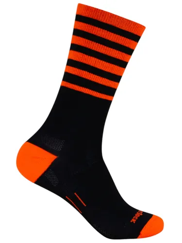 Wrightsock Alltag-Wandersocke Crew Eco Explore (Anti-Blasen-Socke) schwarz/orange - 1 Paar, Größe: 41,5-45