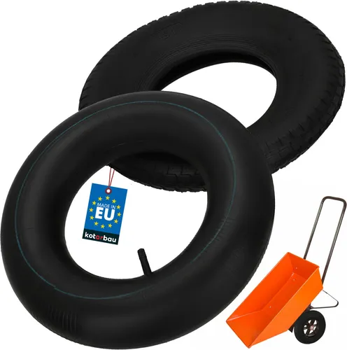 KOTARBAU® Schubkarrenreifen Ersatzreifen mit Schlauch 4-lagig Schubkarren-Reifen mit Schlauch Schubkarrenrad Sackkarre Vollgummireifen Schubkarrenrad Vollgummi Sackkarrenrad Ersatzrad Schubkarre
