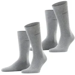 Esprit Socken Basic Uni (2-Paar, 2er Pack) mit hohem Baumwollanteil atmungsaktiv grau 43-46