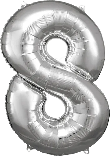 AMSC BALLON 8 SI in silber von Amscan