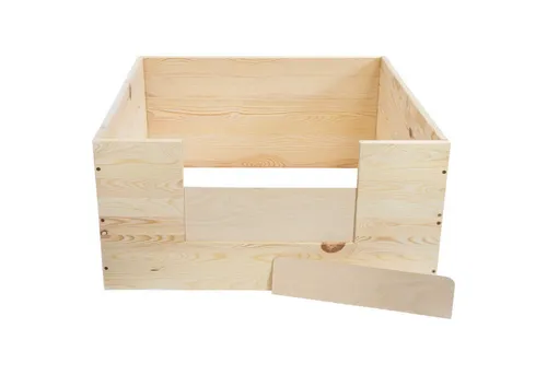 Schecker Tierkorb Welpen - Wurfkiste - beige 80 cm x 80 cm - Gartenzäune - Hochwertige Welpenbox aus Naturholz, platzsparend zusammenlegbar und ideal für kleine bis mittelgroße Hunderassen, jetzt in verbesserter Ausführung!
