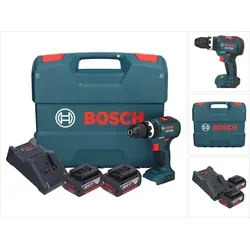 Bosch GSB 18V-55 Professional Schlagbohrschrauber - Akkuschrauber mit 55 Nm Drehmoment, inklusive 2 Akkus und Ladegerät, ideal für anspruchsvolle Bohr- und Schraubarbeiten.