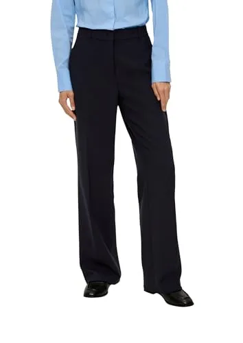 s.Oliver BLACK LABEL Bügelfaltenhose in Blau, Größe 44 - Stoffhose in Unifarbe, ideal für einen eleganten Casual-Look mit Bügelfalten und regulärer Passform für optimalen Tragekomfort.