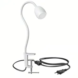 ledscom.de GU10 Klemmleuchte KLUK mit Schwanenhals, weiß inkl. GU10, 3-Stufen-dimmbar, weiß, W