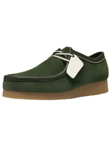 Clarks Halbschuhe aus Veloursleder in Grün - Schnürschuh 42,5 EU - Elegante Halbschuhe aus weichem Veloursleder in Größe 42,5. Ideal für den Alltag mit komfortablem Blockabsatz und atmungsaktivem Innenmaterial.