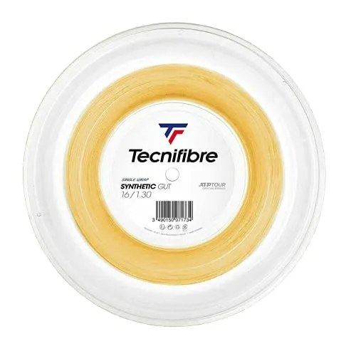 Tecnifibre Unisex – Erwachsene Rolle 200M Synthetic GUT 1.30 Tennissaiten - Tennissaiten für Freizeitspieler, ideal für Schläger unter 295g, bietet hohe Haltbarkeit dank dickerer Saite.