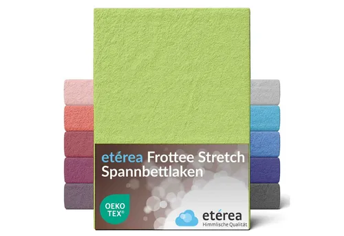 etérea Frottee Spannbettlaken 90x200 - 200x220 cm - Topper-Spannbettlaken aus 80% Baumwolle und 20% Polyester mit starkem Rundumgummi für perfekten Sitz. Bügelfrei, pflegeleicht und hautsympathisch für höchsten Schlafkomfort.