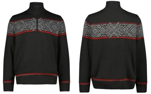 CMP MAN Fleece Sweat Knitted WP Antracite (U423) 54 - Herren - Hochwertiges Herren Sweatshirt aus 50% Wolle und 50% Acryl. Ideal für kühle Tage, bequem und vielseitig kombinierbar.
