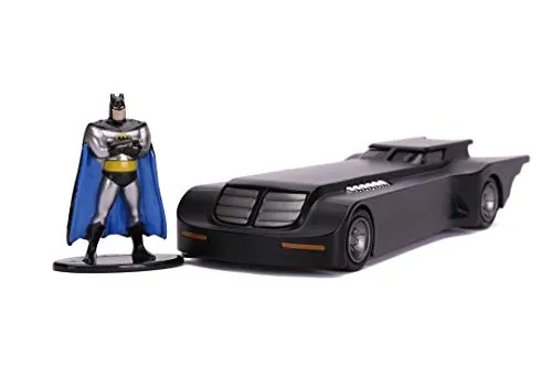 Jada Toys Batman Animated Series Batmobile, Spielzeugauto aus Die-cast, Die-Cast, inkl. Batman Figur, Maßstab 1:32, schwarz