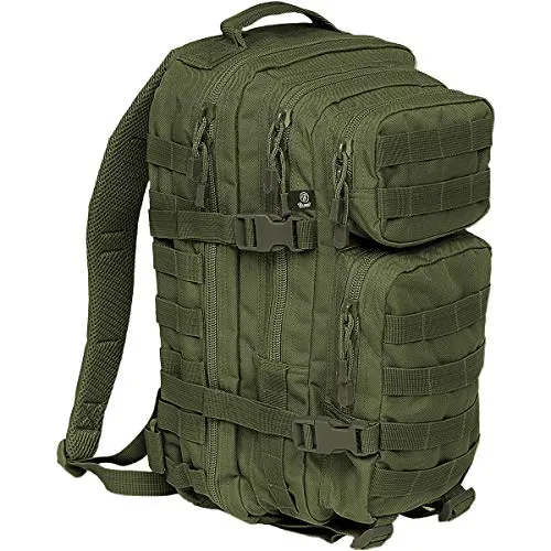 Brandit US Assault Pack Rucksack 30L - Oliv - Rucksack mit 30L Volumen, zwei Hauptfächern und verstellbaren, gepolsterten Schultergurten für hohen Tragekomfort - ideal für Outdoor-Abenteuer.