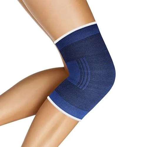 ECO KNIEBANDAGE elastisch Blau Gr. XL Sportbandage Kniebandagen Knie Bandage Bandagen Knieschoner Kniestütze Knieverband (Größe XL - 28)