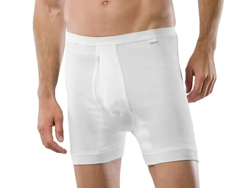 Schiesser Herren Kurz Unterhose 4XL, Weiß - Retroshorts für Herren, besonders komfortabel und strapazierfähig in bewährter Doppelripp-Qualität, hergestellt in Europa.