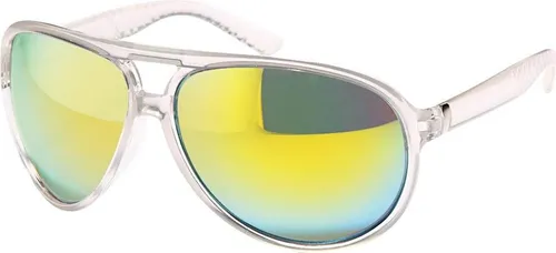 Gil Damen Sonnenbrille Runde Designer 80er Piloten Urlaub Sommer Strand Brille 30419 Grün Weiß